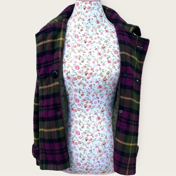 Aeropostale Plaid Pea Coat NWOT - Picture 7 of 11
